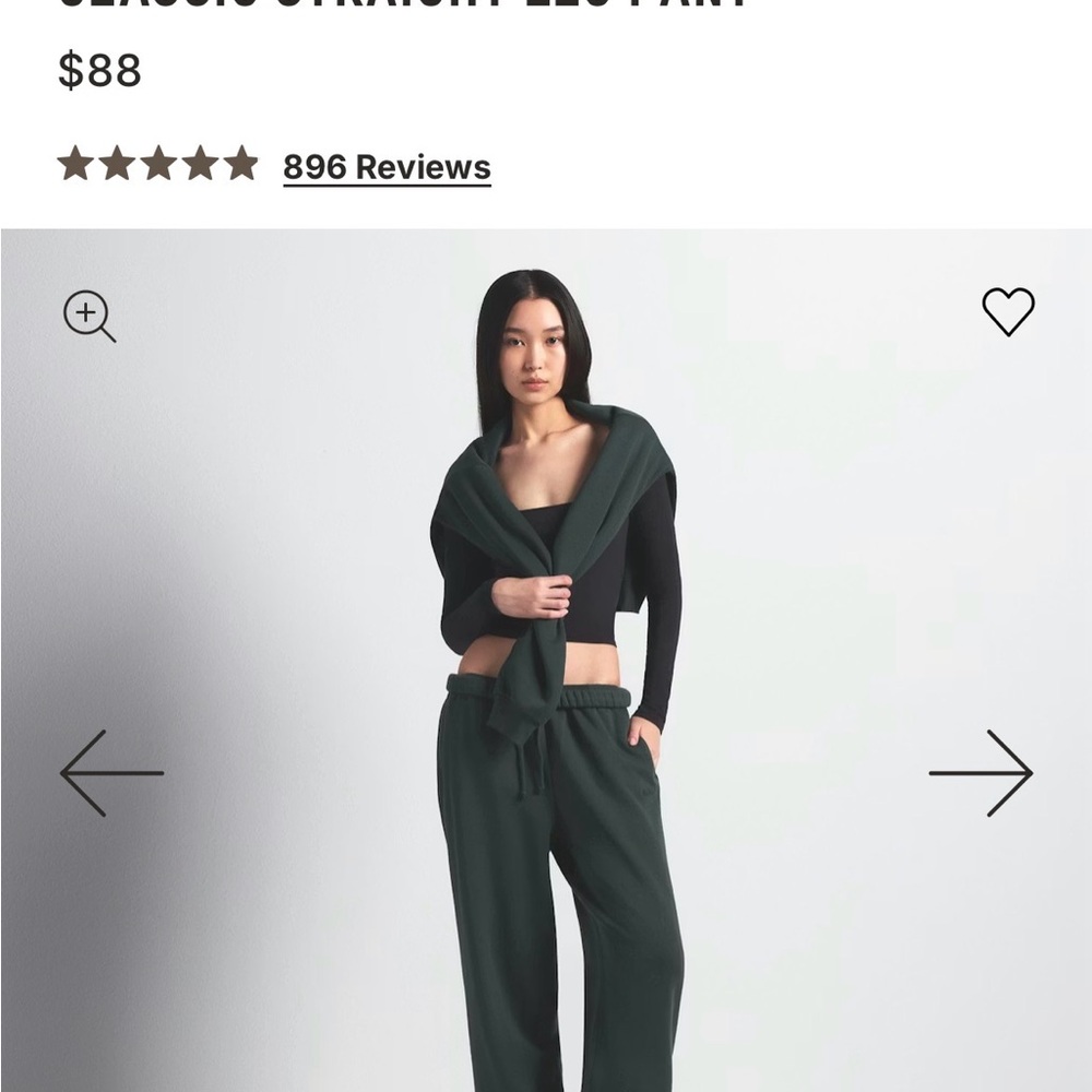 NWT SOLD OUT SKIMS Spruce straight leg cotton fleece Pants